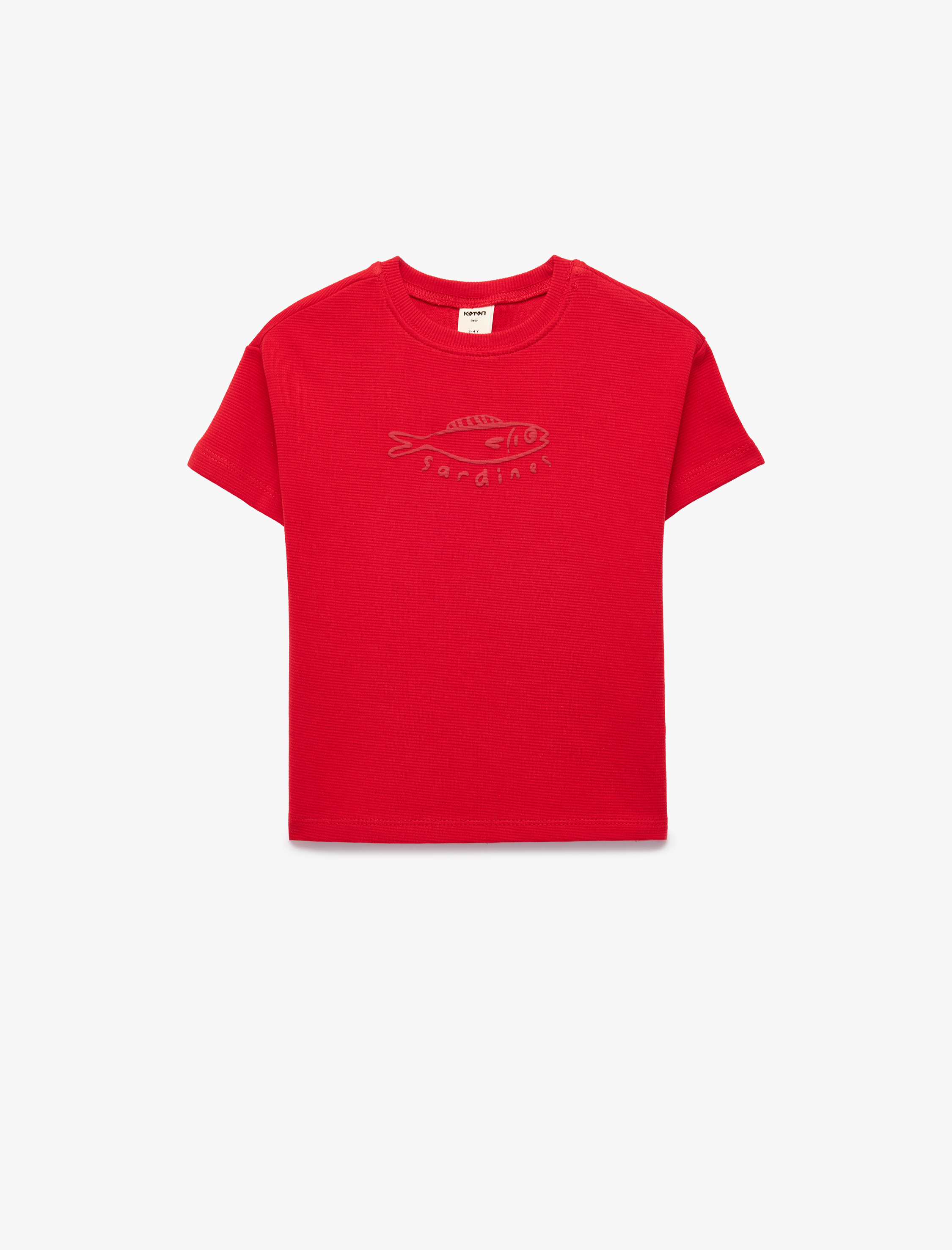  Erkek Bebek Pamuklu Kısa Kollu Bisiklet Yaka Baskılı Tişört