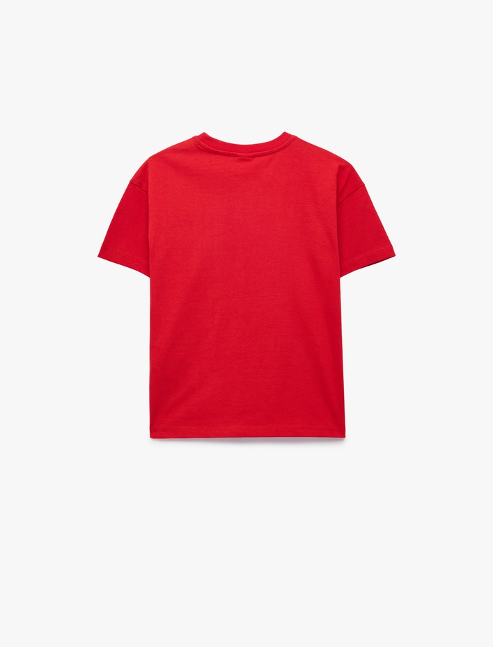 Erkek Bebek Pamuklu Kısa Kollu Cep Detaylı Bisiklet Yaka Baskılı Tişört