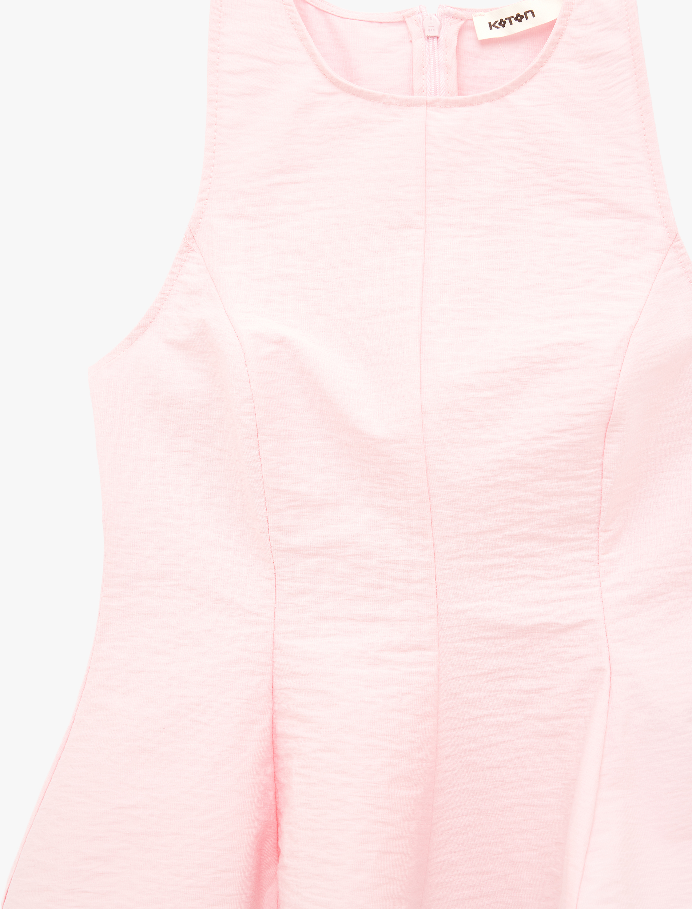   Pamuklu Slim Fit Bisiklet Yaka Kolsuz Peplum Bluz