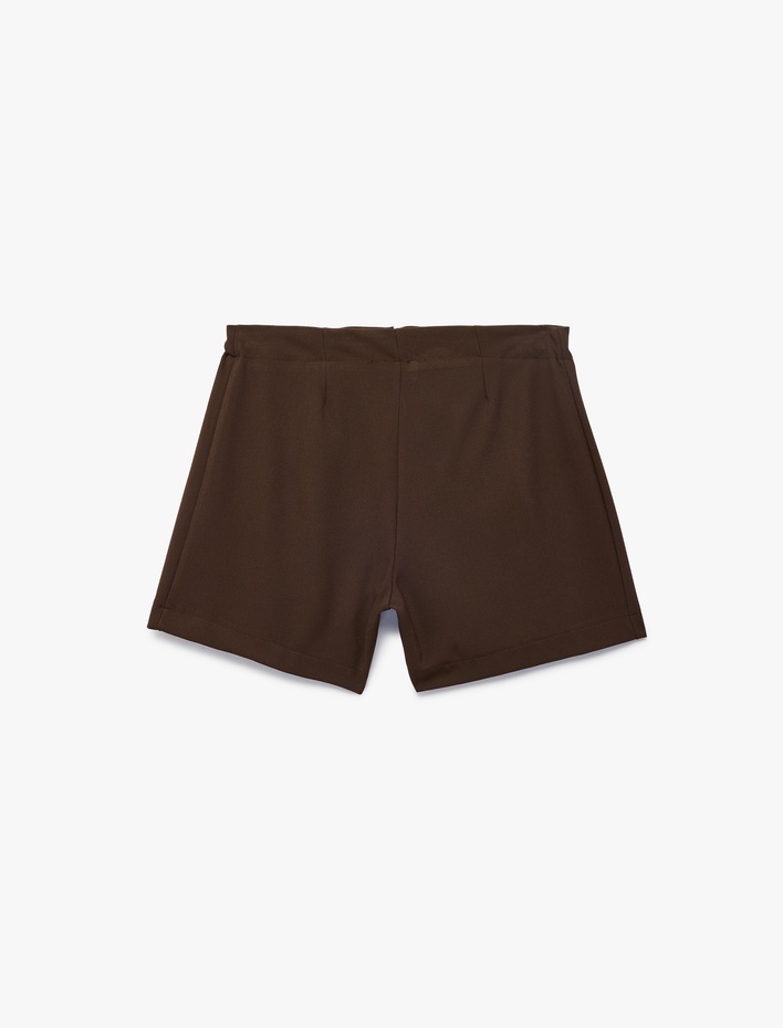 Kız Çocuk Viskon Karışımlı Pileli Şort