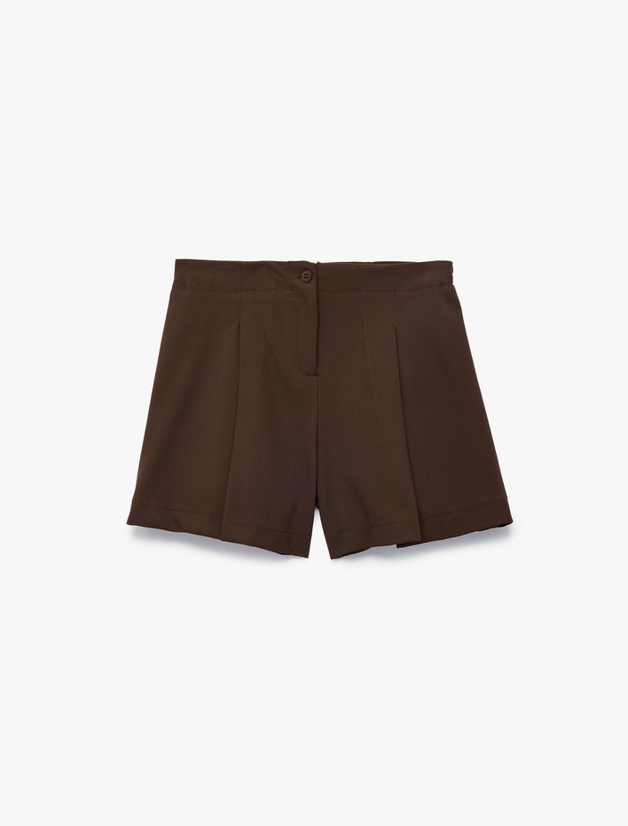 Kız Çocuk Viskon Karışımlı Pileli Şort