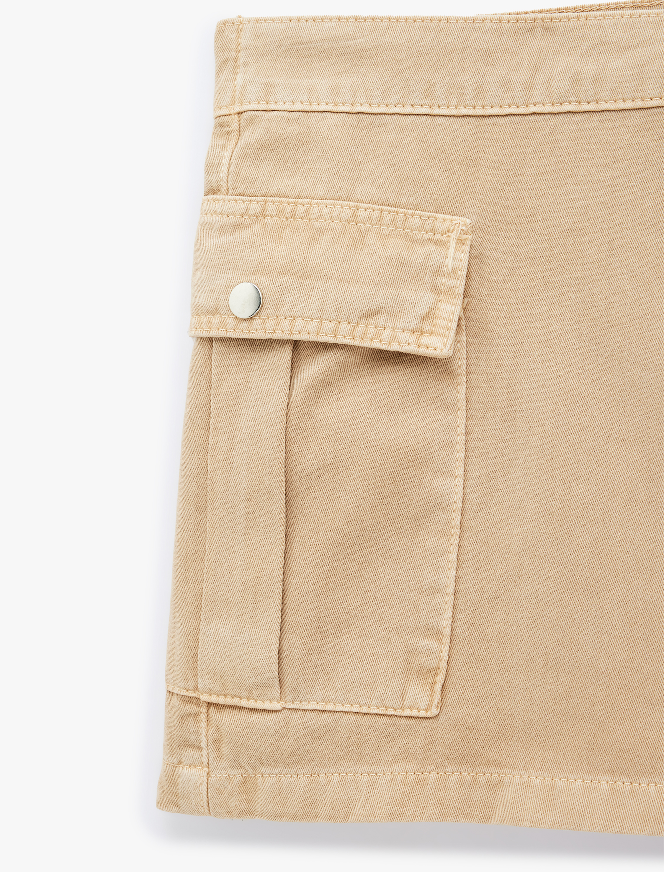   Kemer Detaylı Rahat Kalıp Pamuklu Kargo Cepli Mini Şort Etek