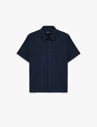 Regular Fit Klasik Yaka Pamuklu Kısa Kollu Gömlek