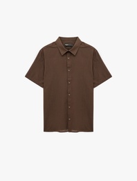 Regular Fit Klasik Yaka Pamuklu Kısa Kollu Gömlek