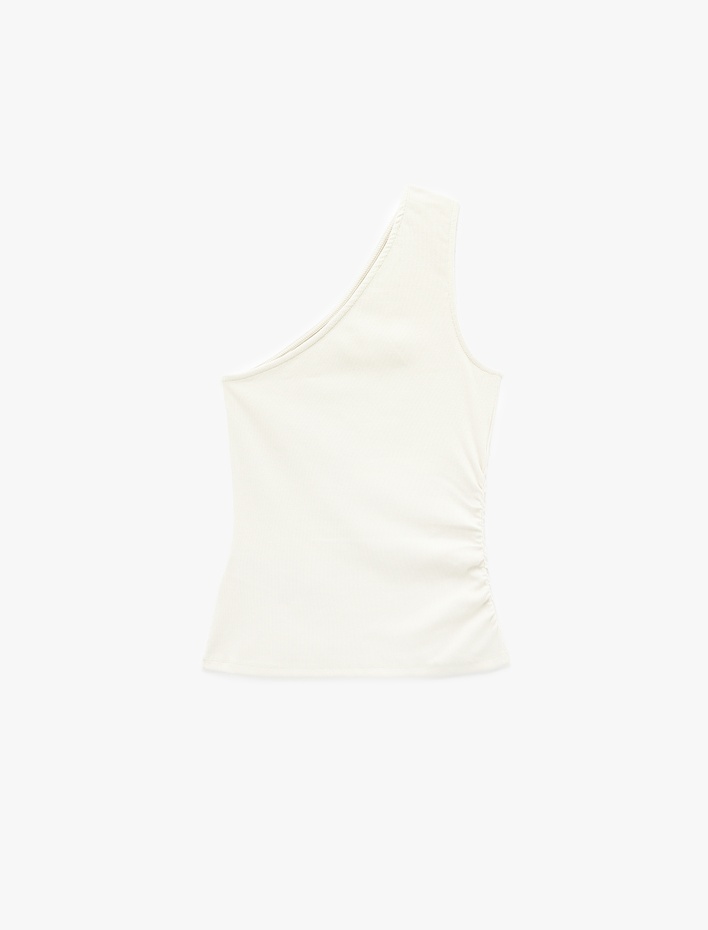  Pamuklu Kaşkorse Tek Omuz Kolsuz Bluz