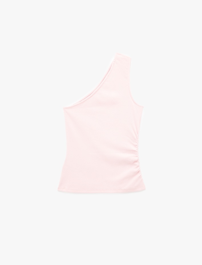  Pamuklu Kaşkorse Tek Omuz Kolsuz Bluz