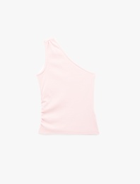 Pamuklu Kaşkorse Tek Omuz Kolsuz Bluz