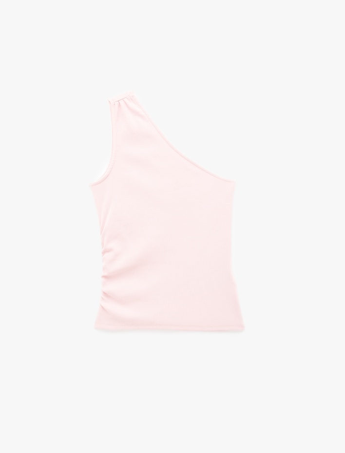  Pamuklu Kaşkorse Tek Omuz Kolsuz Bluz