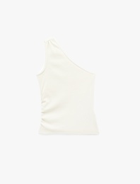 Pamuklu Kaşkorse Tek Omuz Kolsuz Bluz