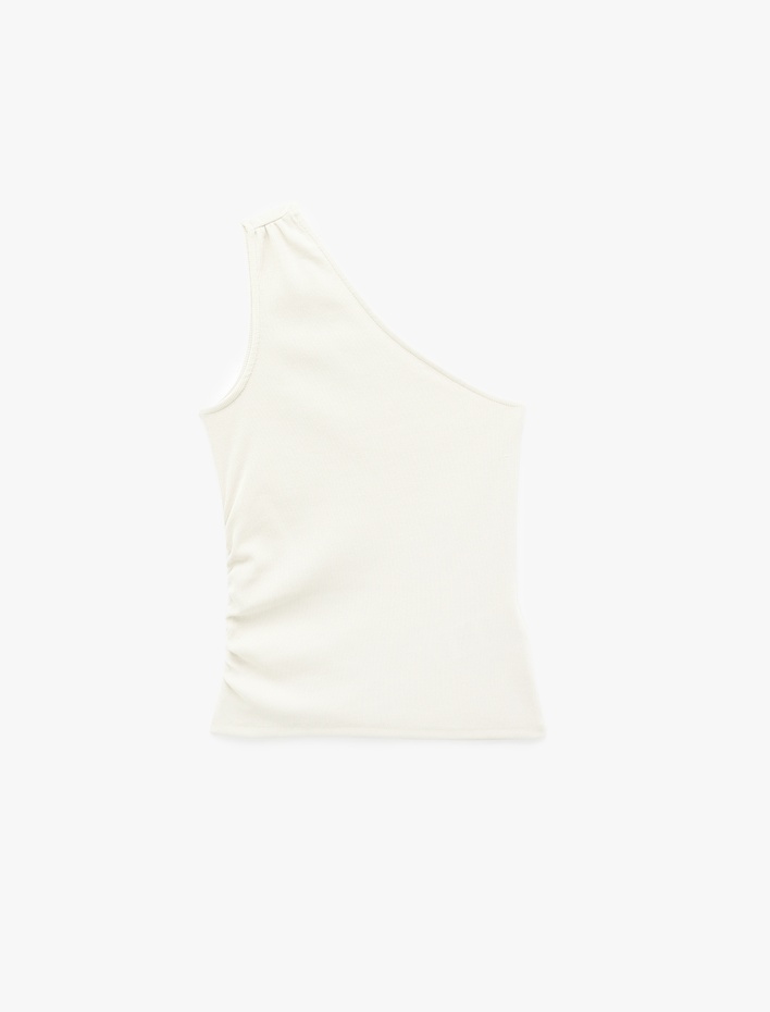  Pamuklu Kaşkorse Tek Omuz Kolsuz Bluz