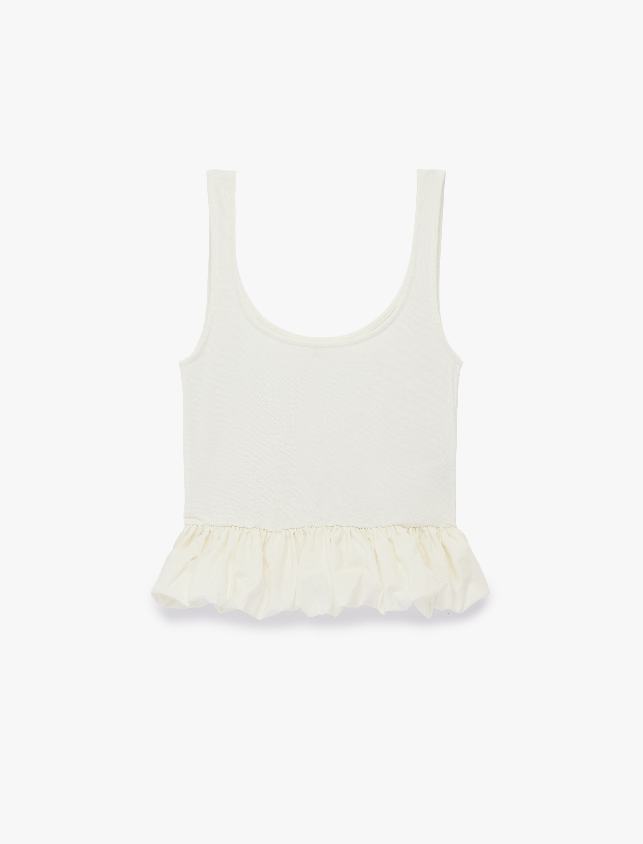   Pamuklu Kolsuz Kare Yaka Balon Bluz