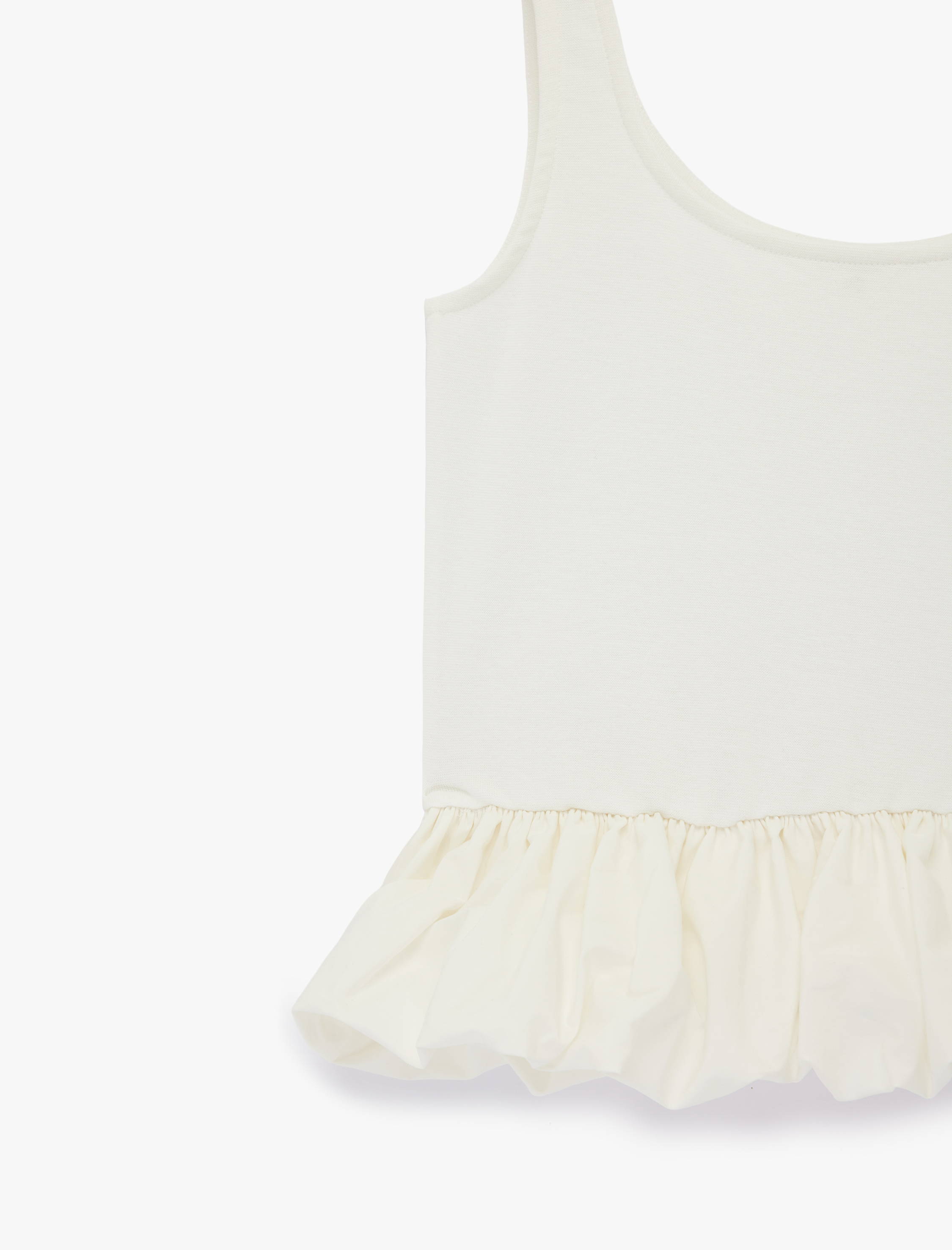   Pamuklu Kolsuz Kare Yaka Balon Bluz