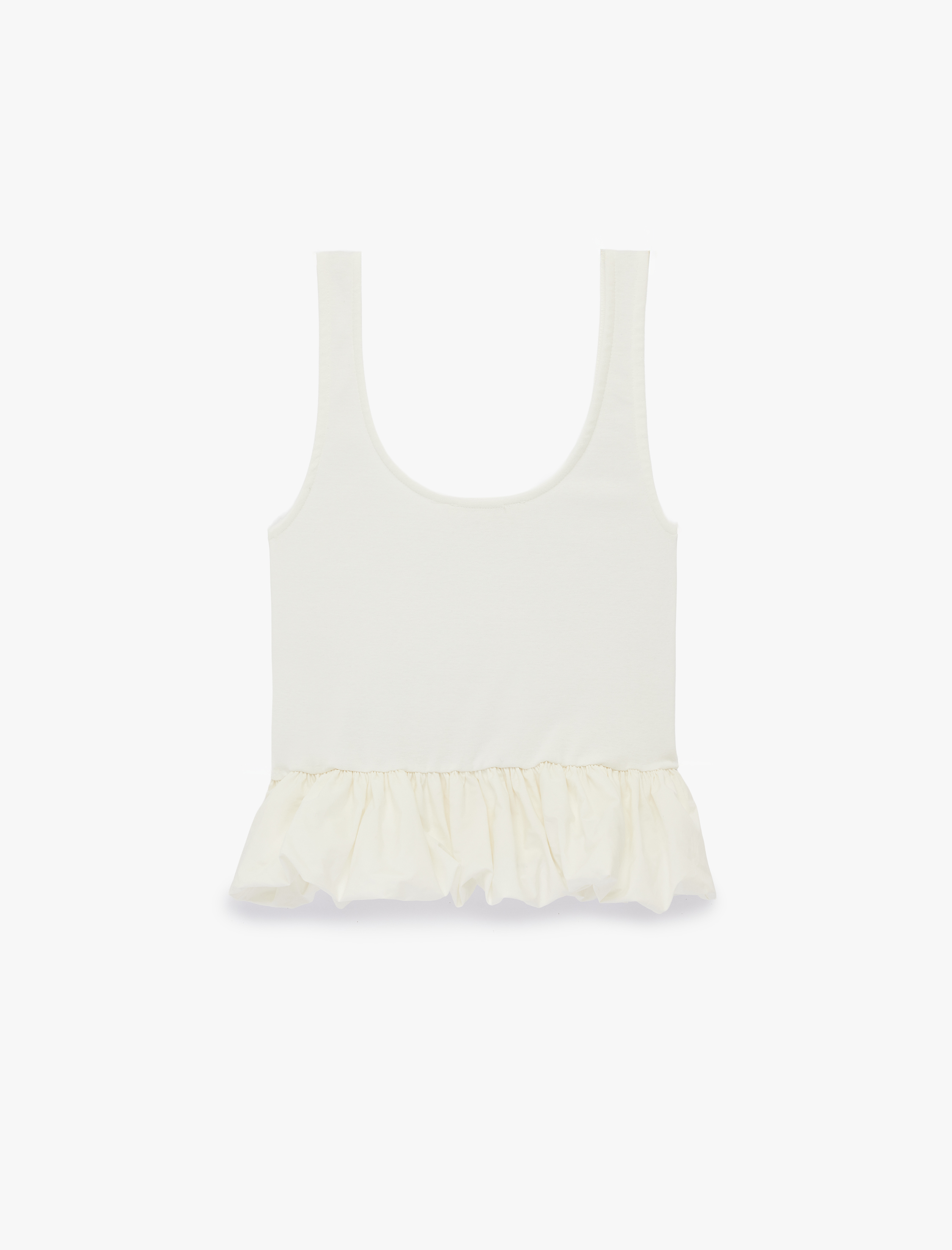   Pamuklu Kolsuz Kare Yaka Balon Bluz