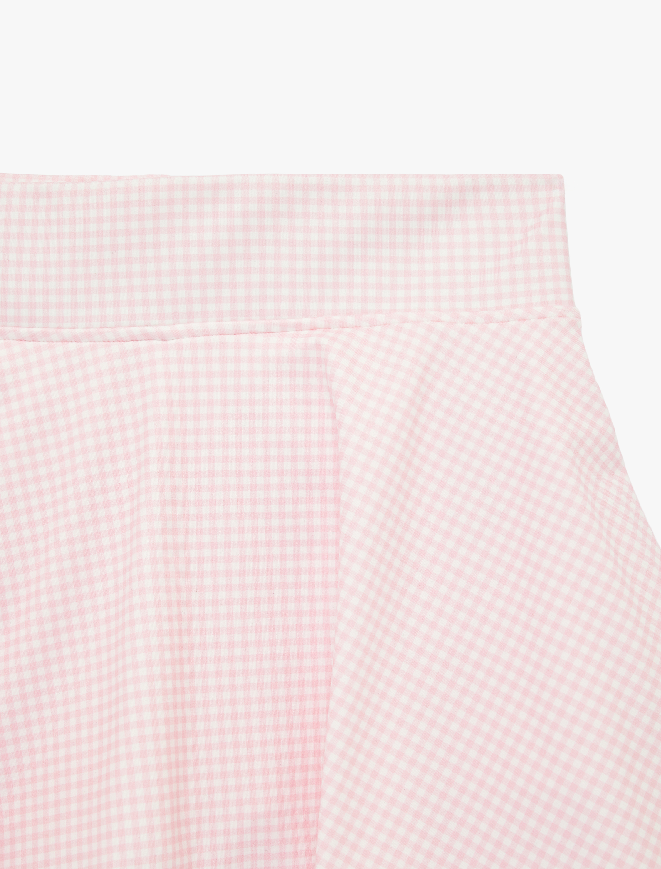   Yüksek Bel Pötikareli İnterlok Mini Spor Şort Etek