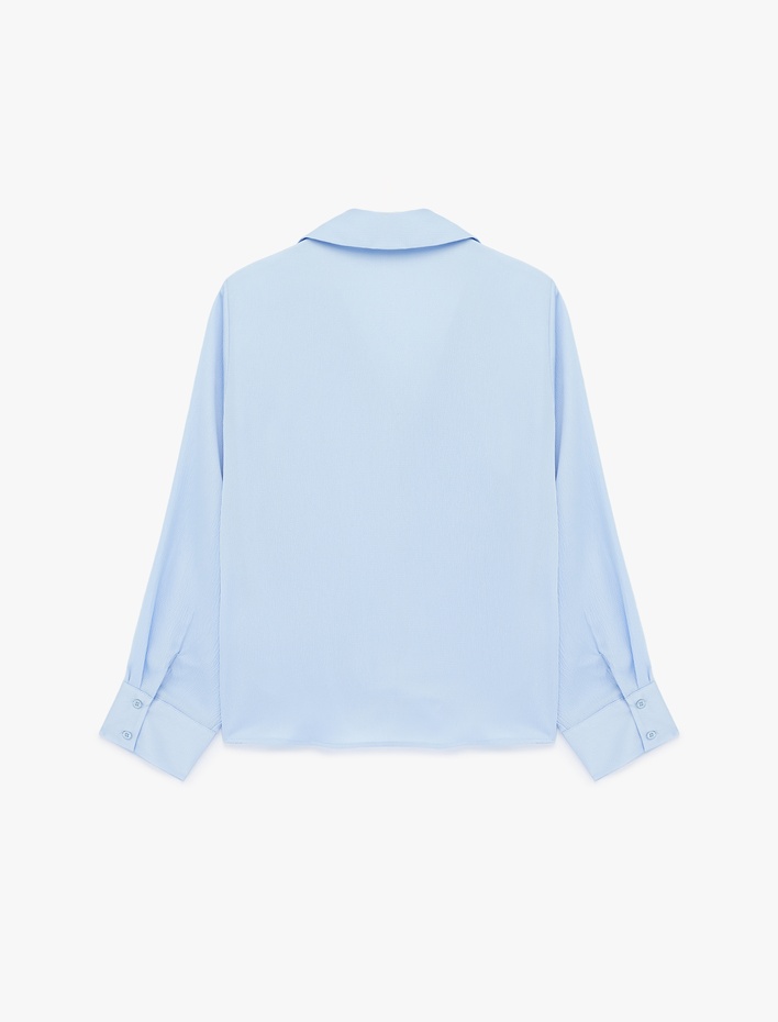  Regular Fit Uzun Kollu Klasik Yaka Saten Gömlek