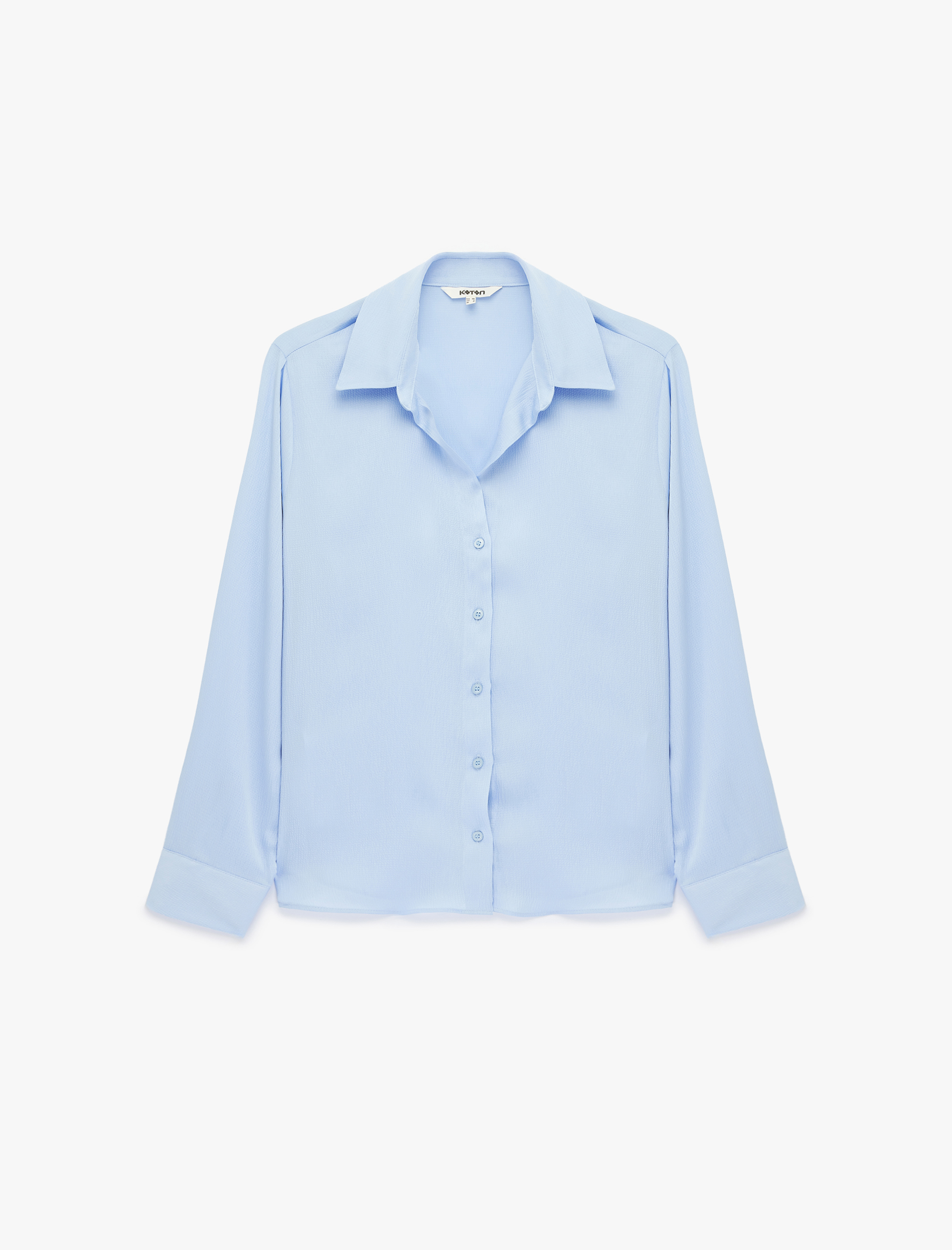   Regular Fit Uzun Kollu Klasik Yaka Saten Gömlek