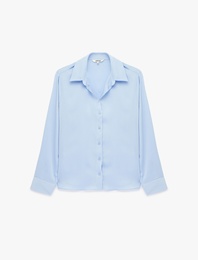 Regular Fit Uzun Kollu Klasik Yaka Saten Gömlek