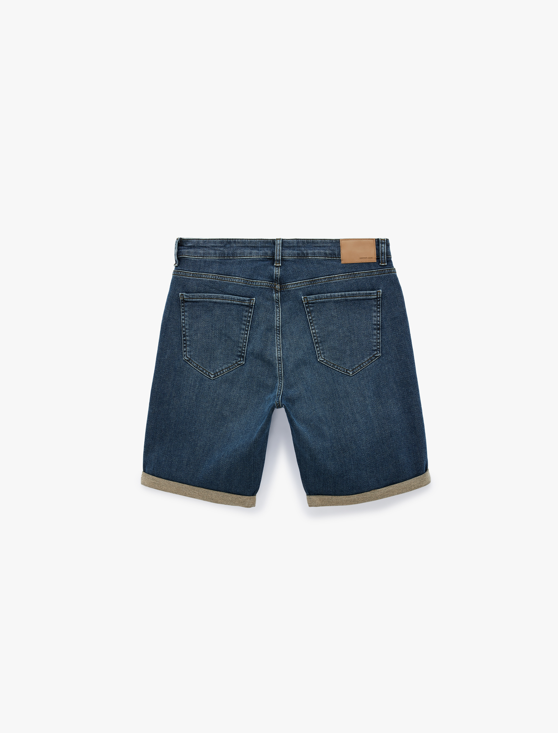   Normal Bel Pamuklu Bermuda Slim Fit Jean Şort