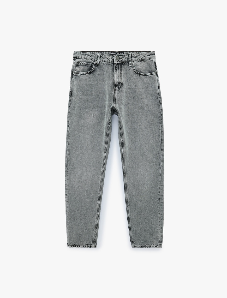 Koton Erkek Pamuklu Regular Fit Cepli Tapered Jean Pantolon - Joe Jean