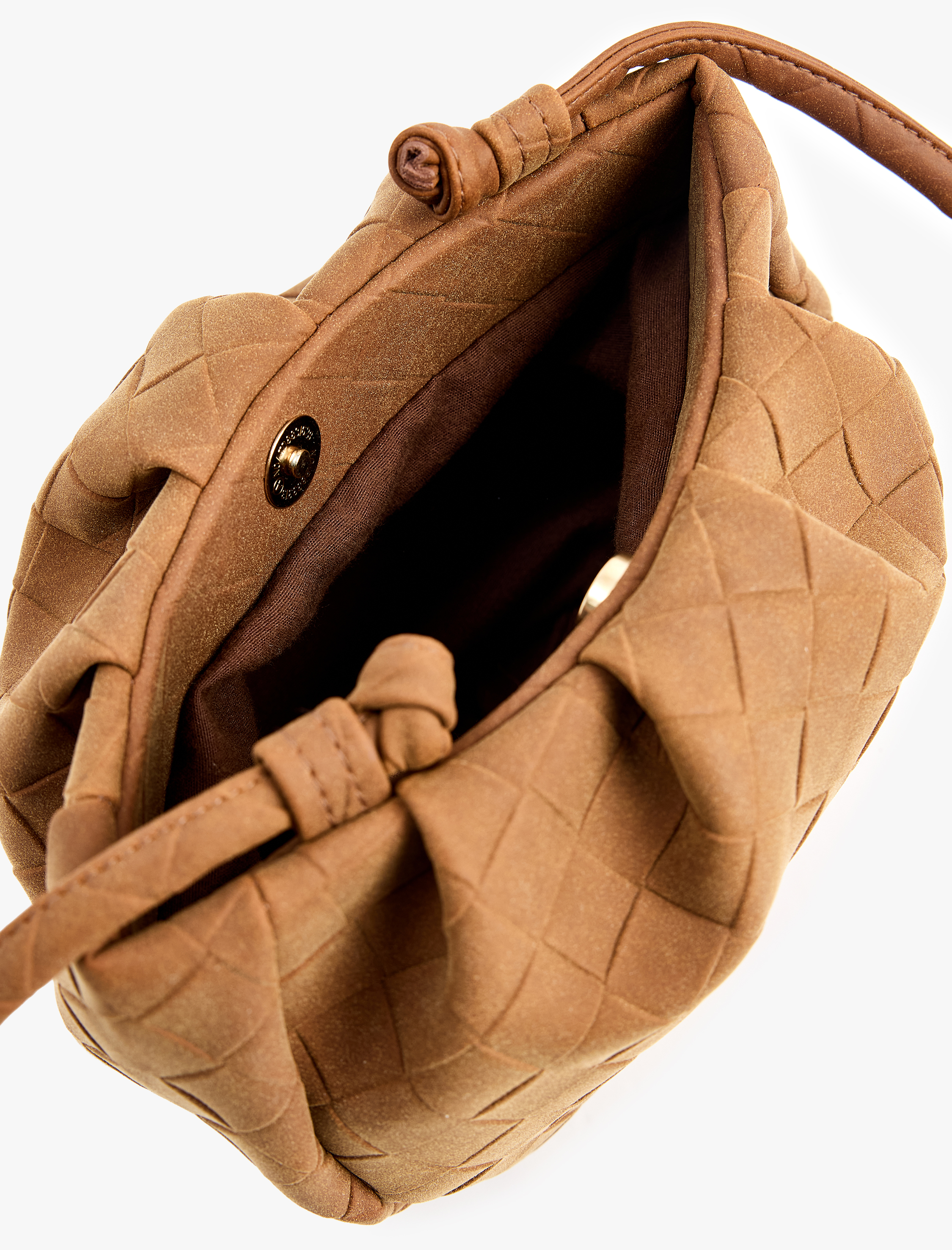  Kadın Örgü Desenli Suni Süet Askılı Çapraz Çanta