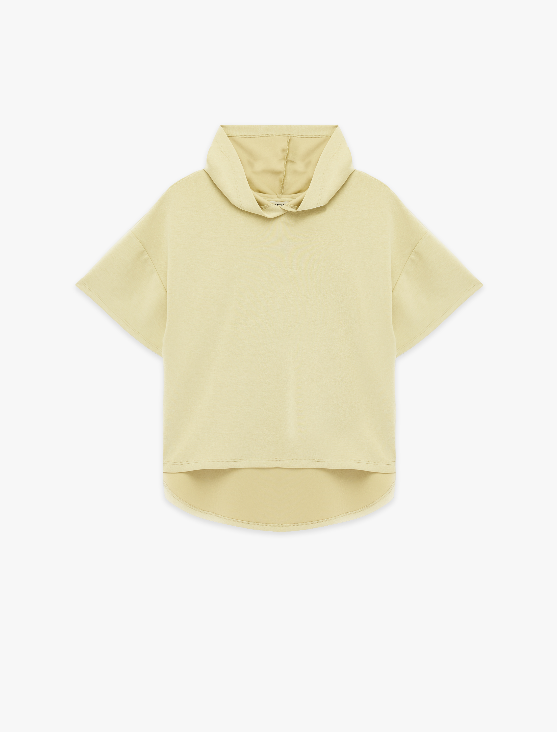   Viskon Karışımlı Modal Kumaş Kısa Kollu Kapüşonlu Tişört