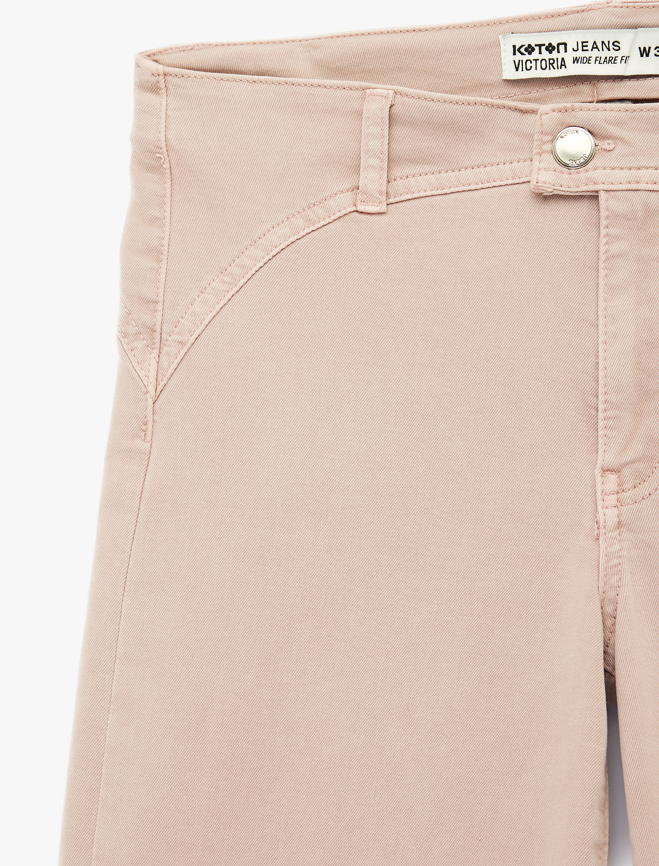   Dar Kalıp Normal Bel Kemer Detaylı İspanyol Paça Denim Pantolon - Flare Jeans