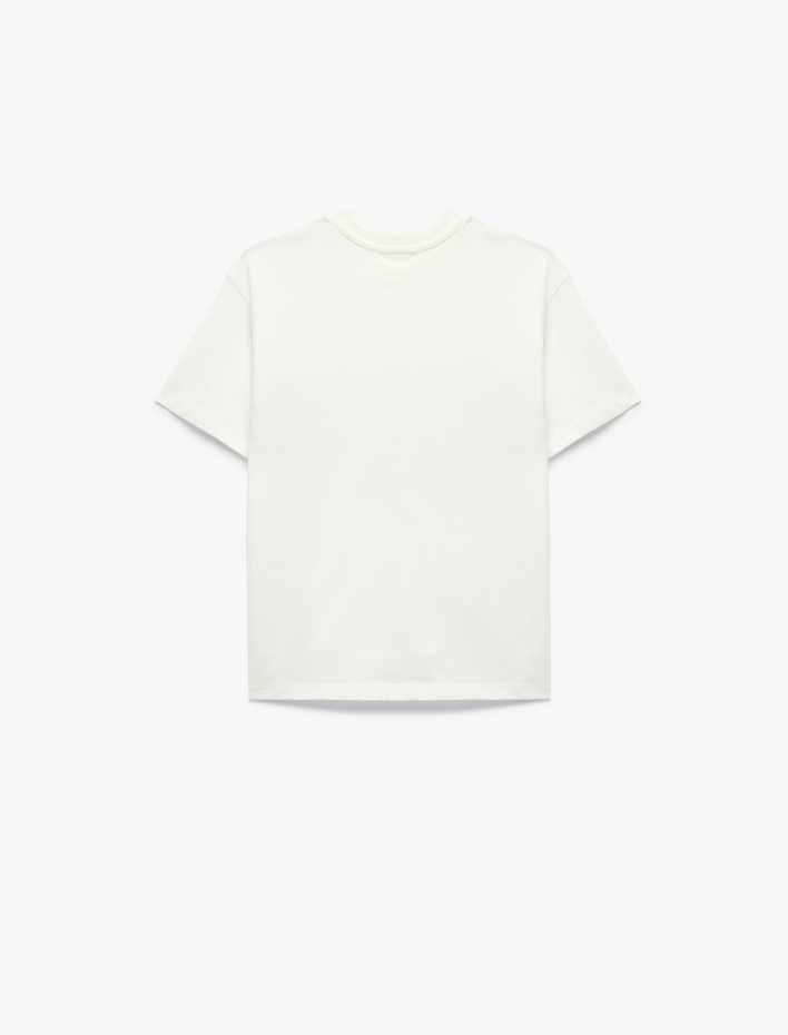 Erkek Çocuk Baskılı Pamuklu Kısa Kollu Bisiklet Yaka Tişört