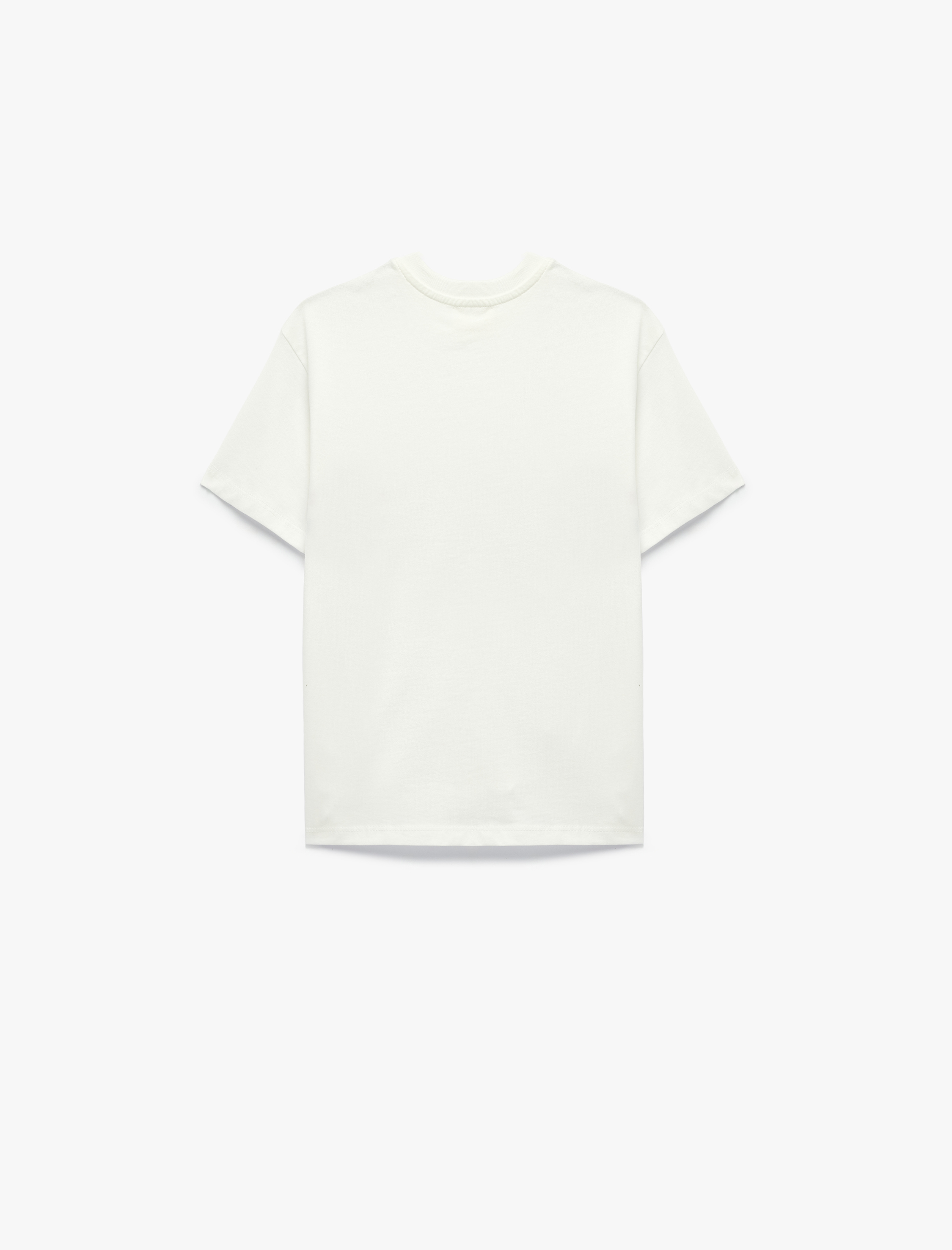  Erkek Çocuk Pamuklu Kısa Kollu Bisiklet Yaka Baskılı Tişört