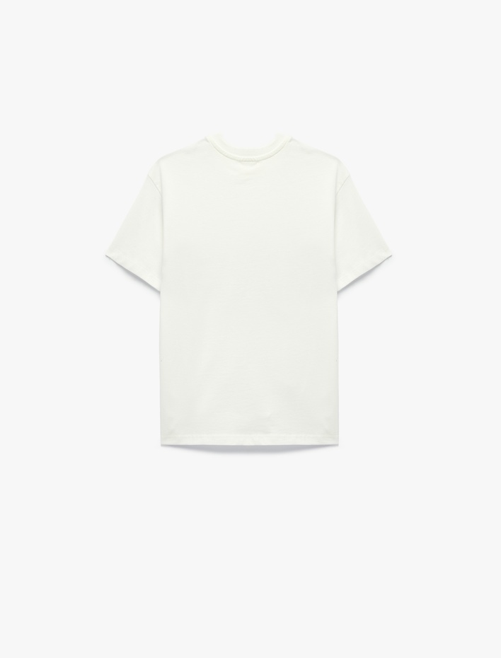 Erkek Çocuk Pamuklu Kısa Kollu Bisiklet Yaka Baskılı Tişört