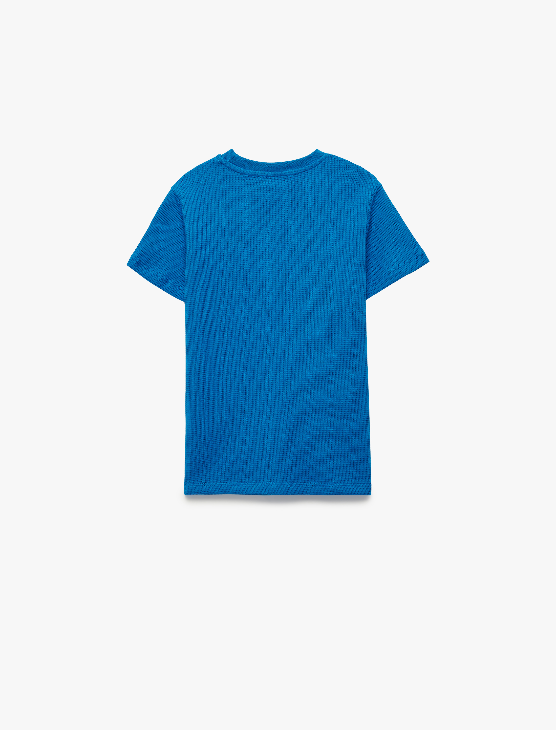  Erkek Çocuk Pamuklu Kısa Kollu Bisiklet Yaka Baskılı Tişört