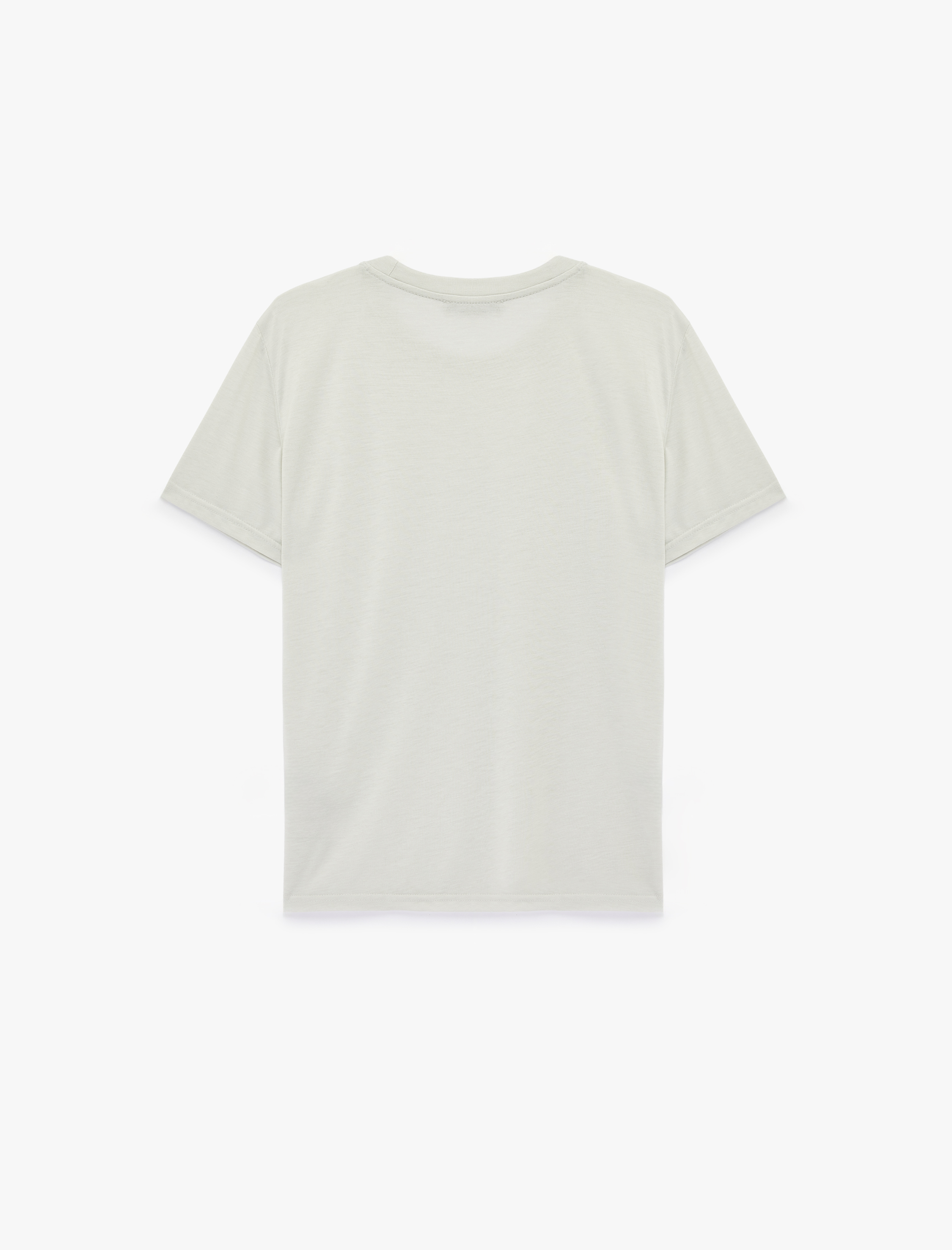   Regular Fit Viskon Karışımlı Kısa Kollu Bisiklet Yaka Basic Tişört