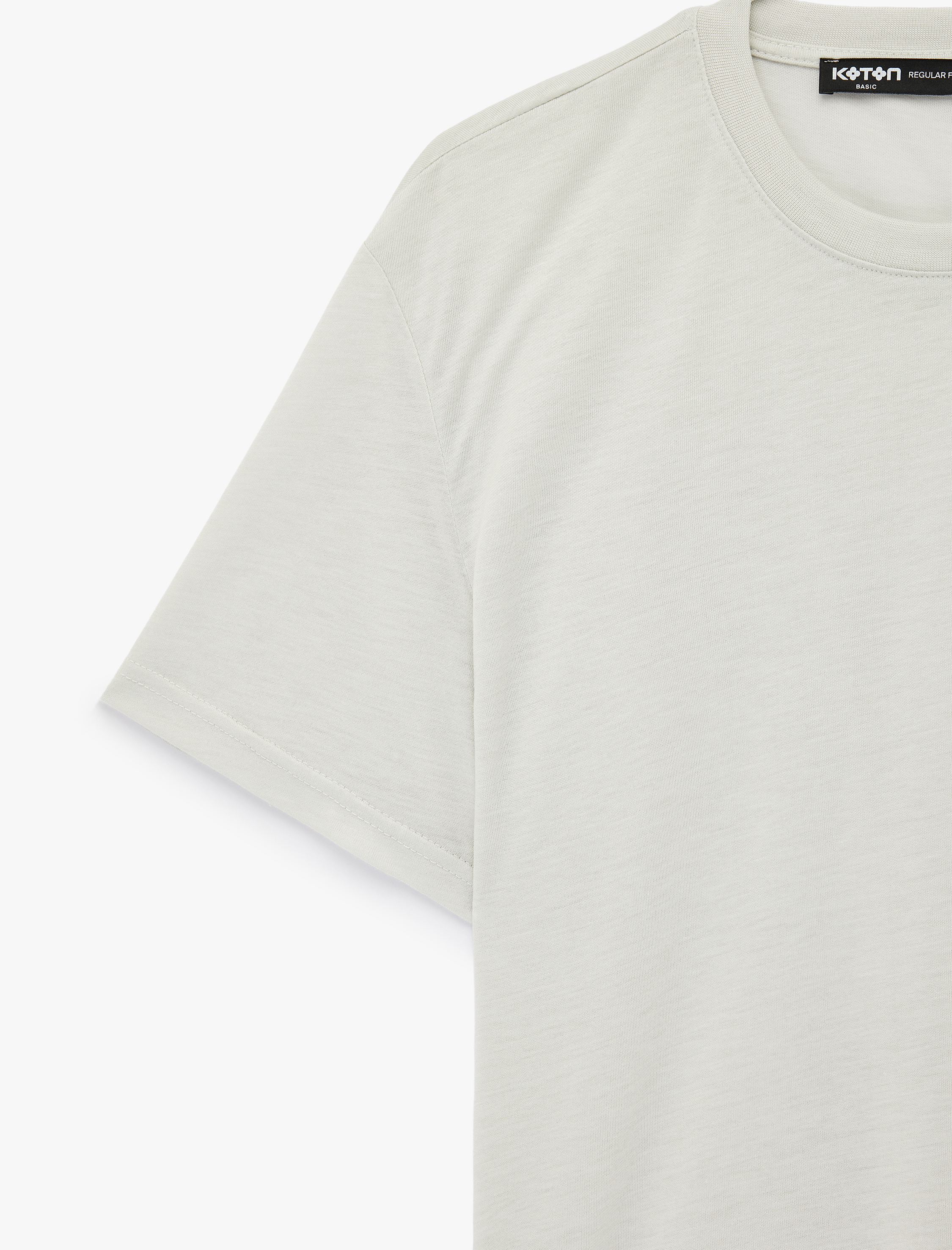   Regular Fit Viskon Karışımlı Kısa Kollu Bisiklet Yaka Basic Tişört