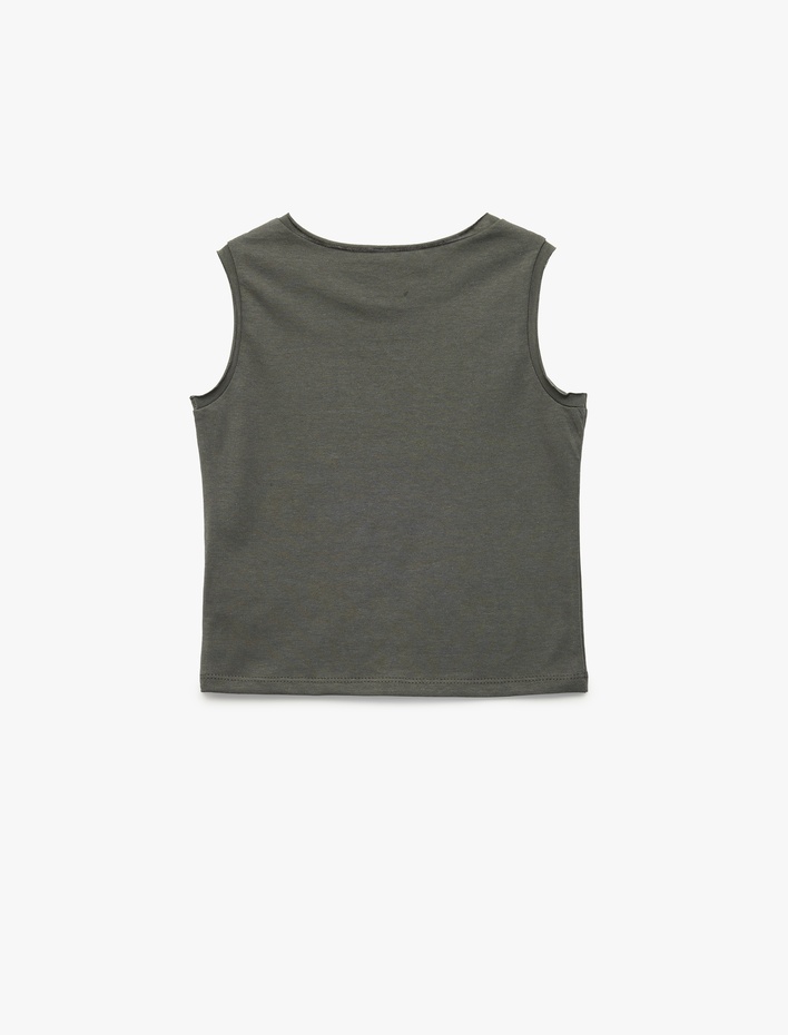 Erkek Bebek Pamuklu Bisiklet Yaka Kolsuz Baskılı Atlet