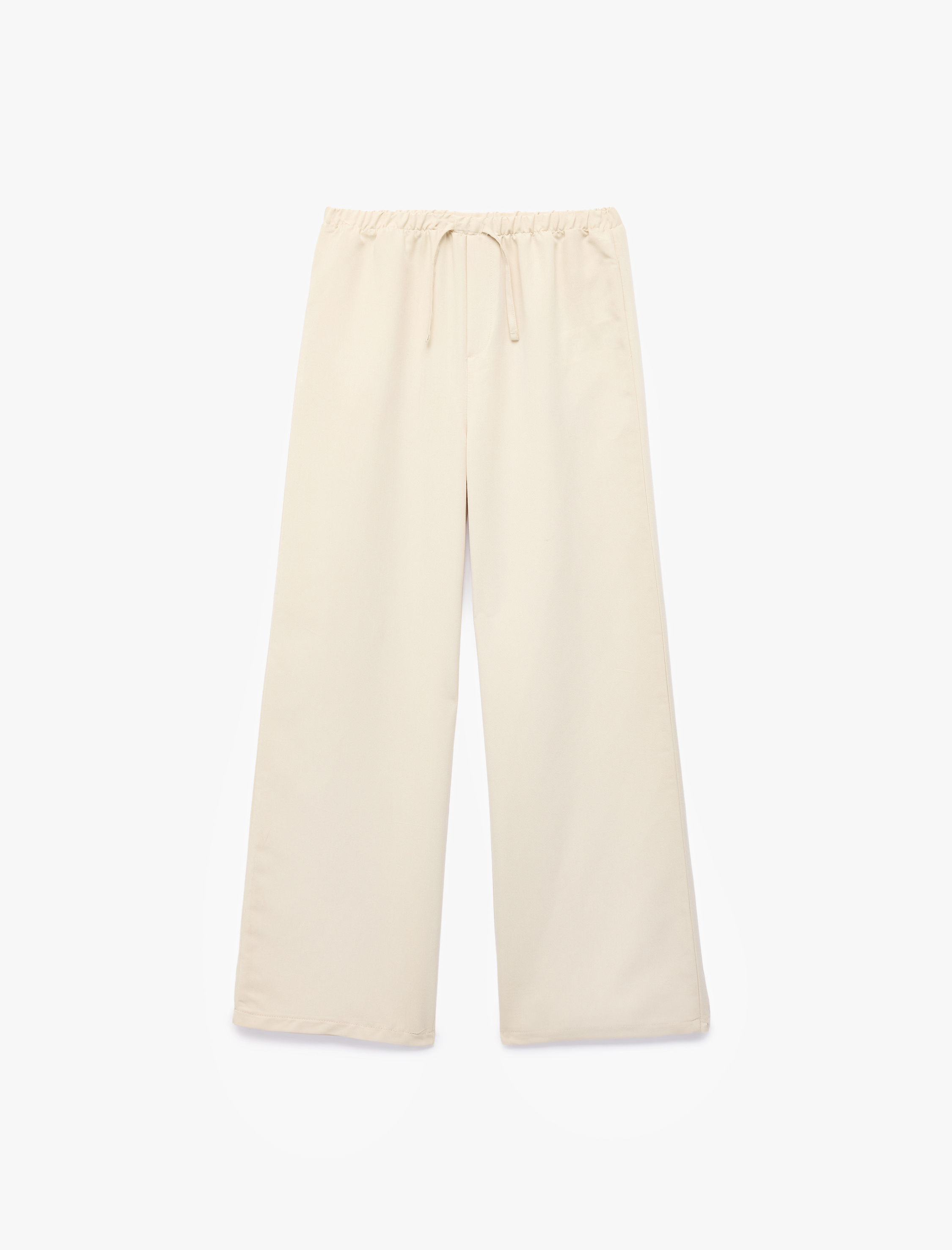  Kız Çocuk Düğmeli Modal Karışımlı Geniş Paça Pantolon