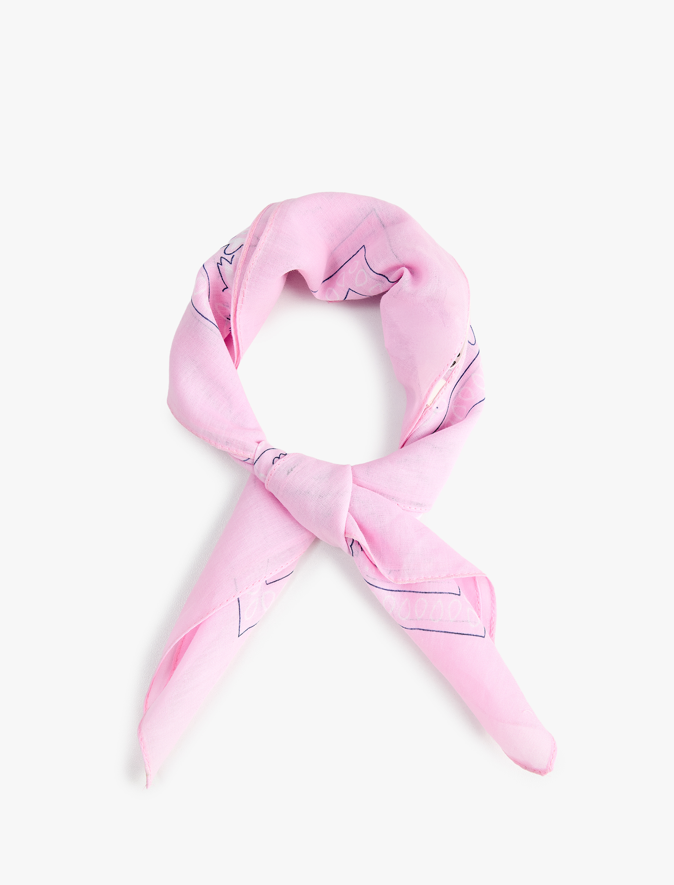  Kadın Pamuklu Etnik Desenli Kare Şal