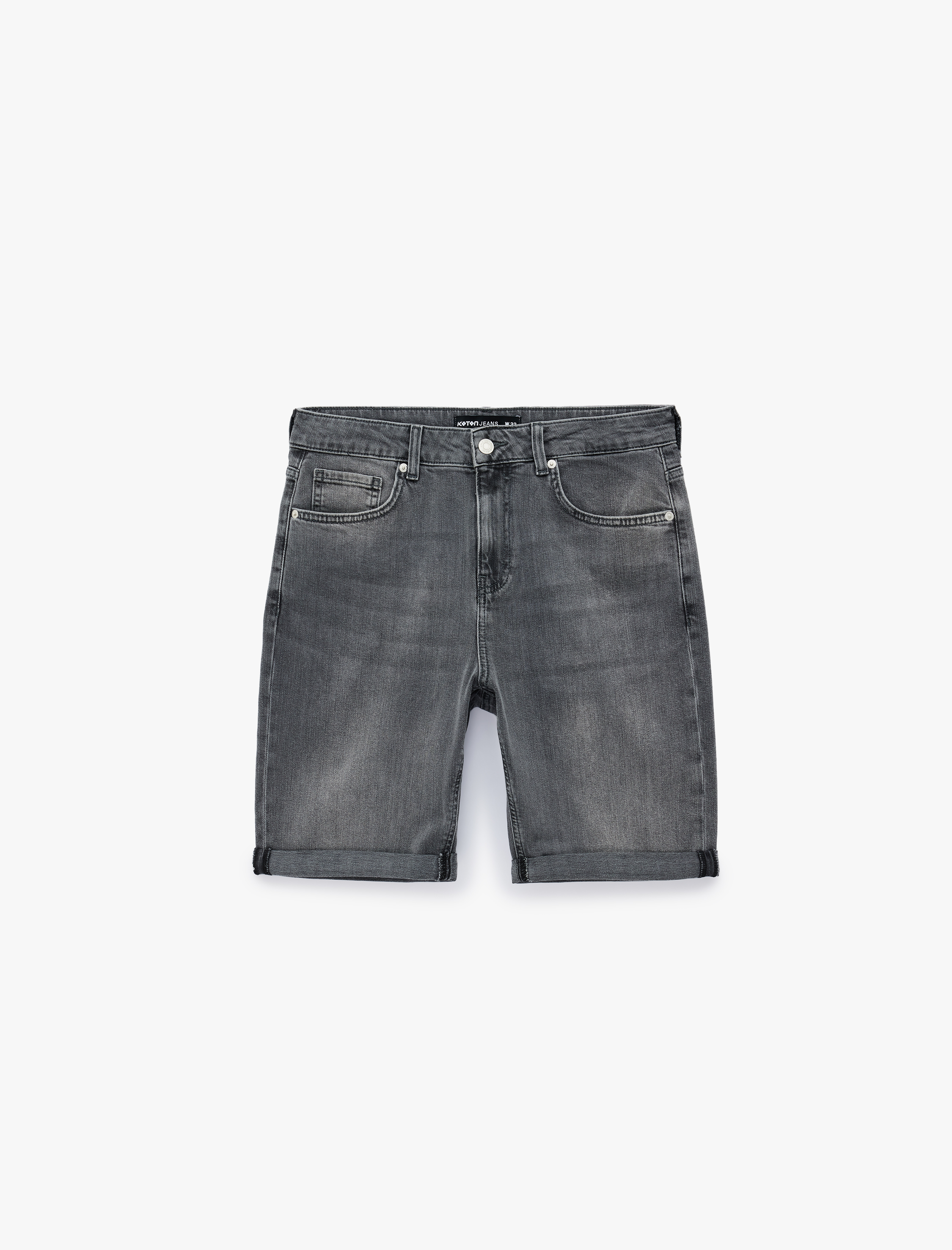   Normal Bel Pamuklu Cepli Bermuda Slim Fit Jean Şort