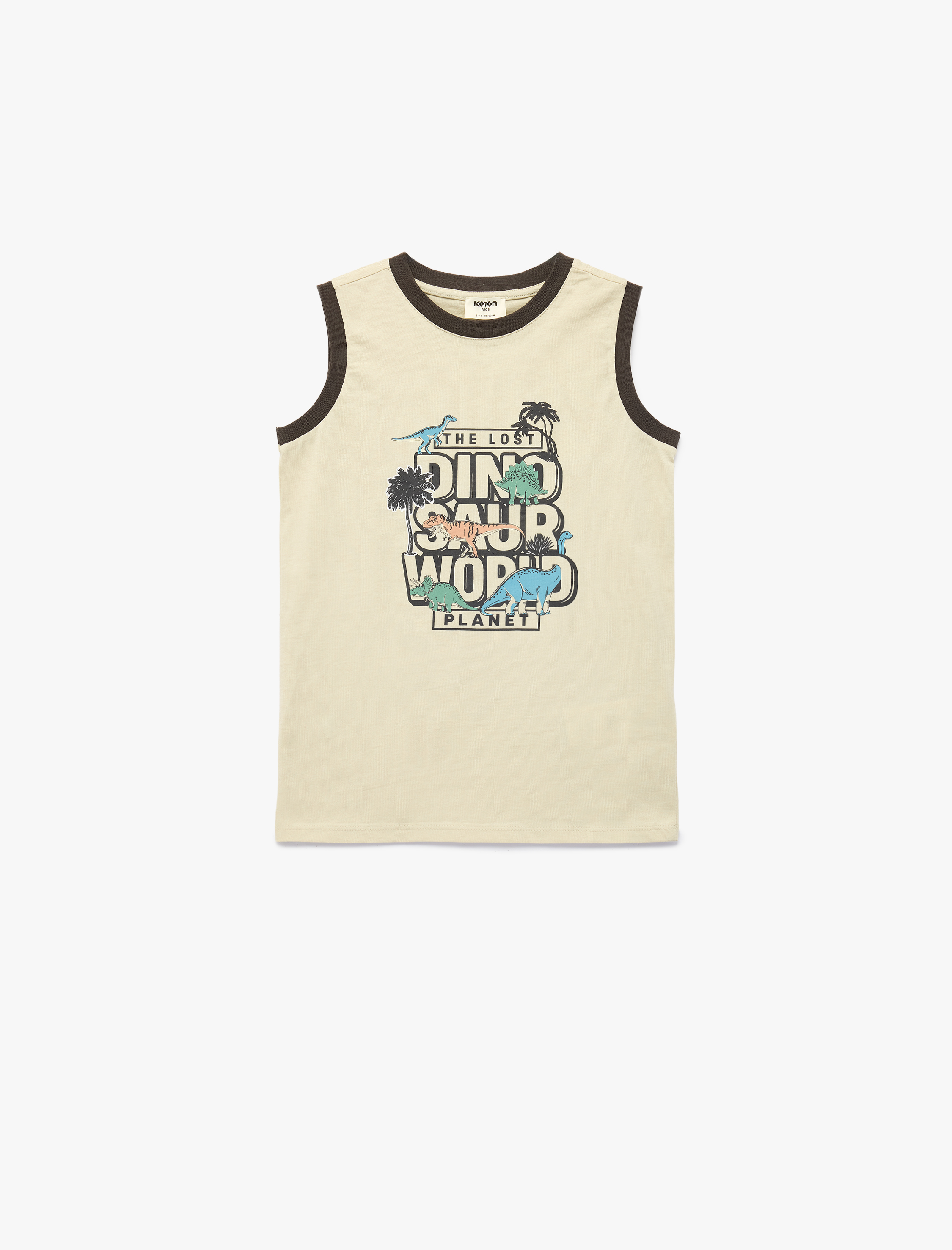  Erkek Çocuk Baskılı Kolsuz Bisiklet Yaka Pamuklu Oversize Atlet