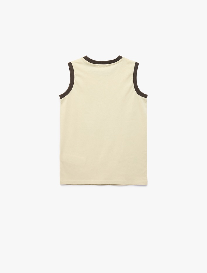 Erkek Çocuk Baskılı Kolsuz Bisiklet Yaka Pamuklu Oversize Atlet