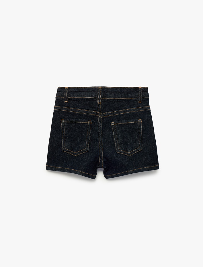 Kız Çocuk Pamuklu Cepli Denim Şort