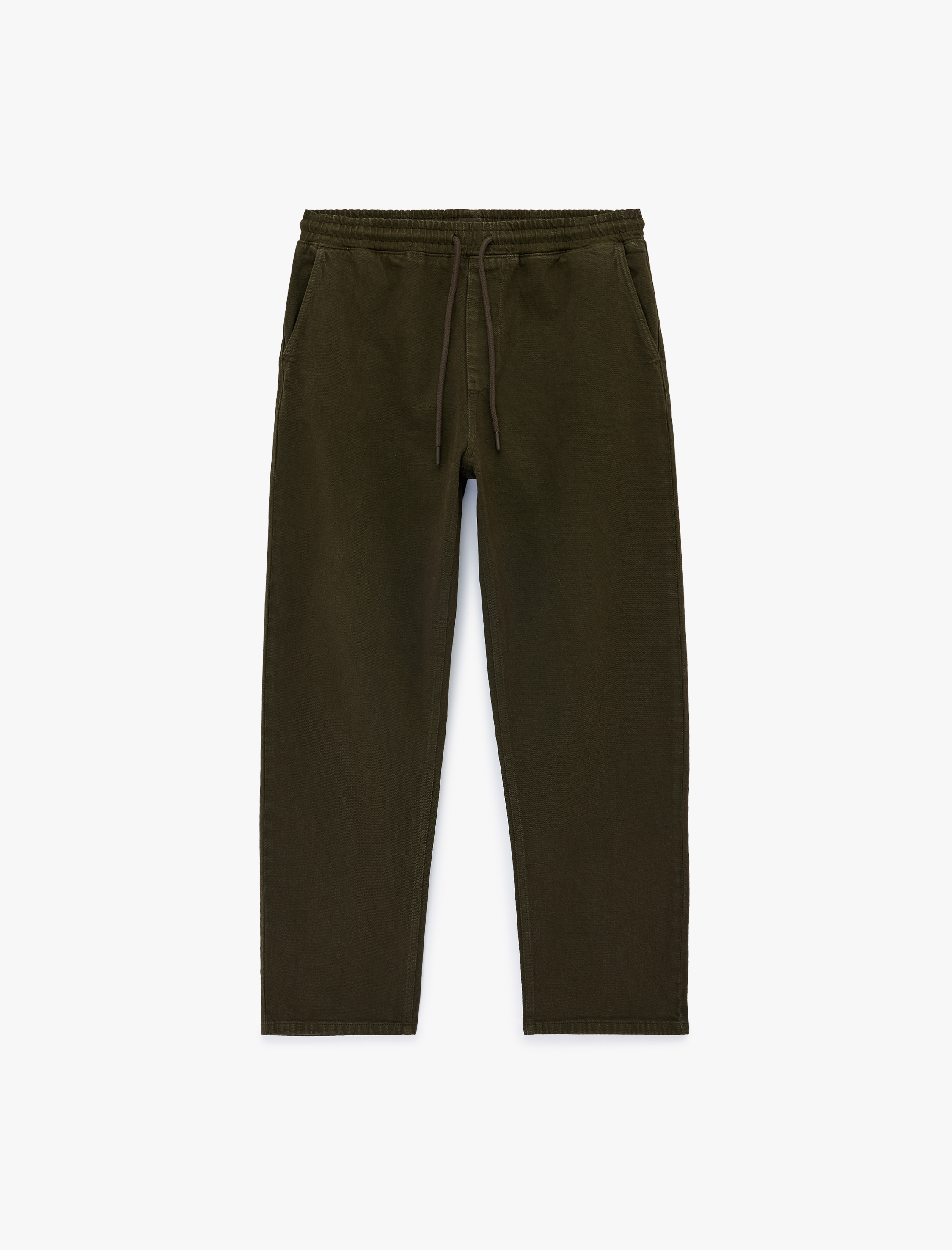   Pamuklu Cepli Bol Kalıp Beli Bağcıklı Jean Pantolon