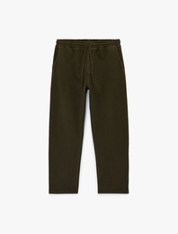 Pamuklu Cepli Bol Kalıp Beli Bağcıklı Jean Pantolon