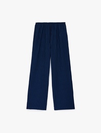 Bürümcük Kumaş Geniş Paça Beli Bağcıklı Pantolon