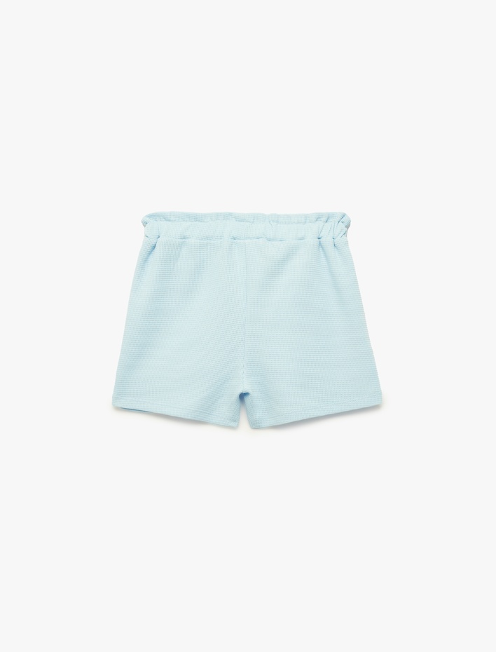 Kız Bebek Pamuklu Beli Lastikli Dokulu Şort