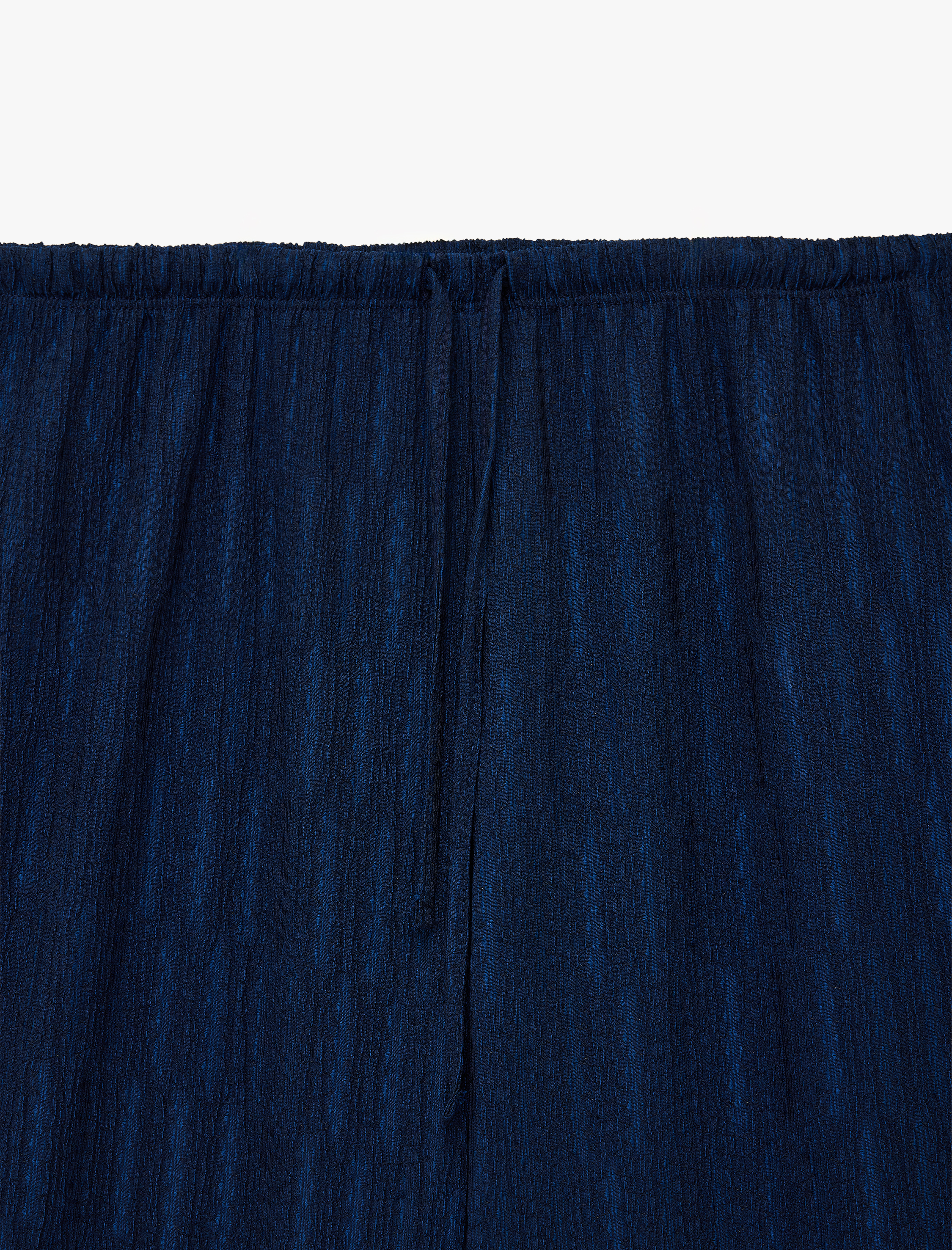   Bürümcük Kumaş Geniş Paça Beli Bağcıklı Pantolon