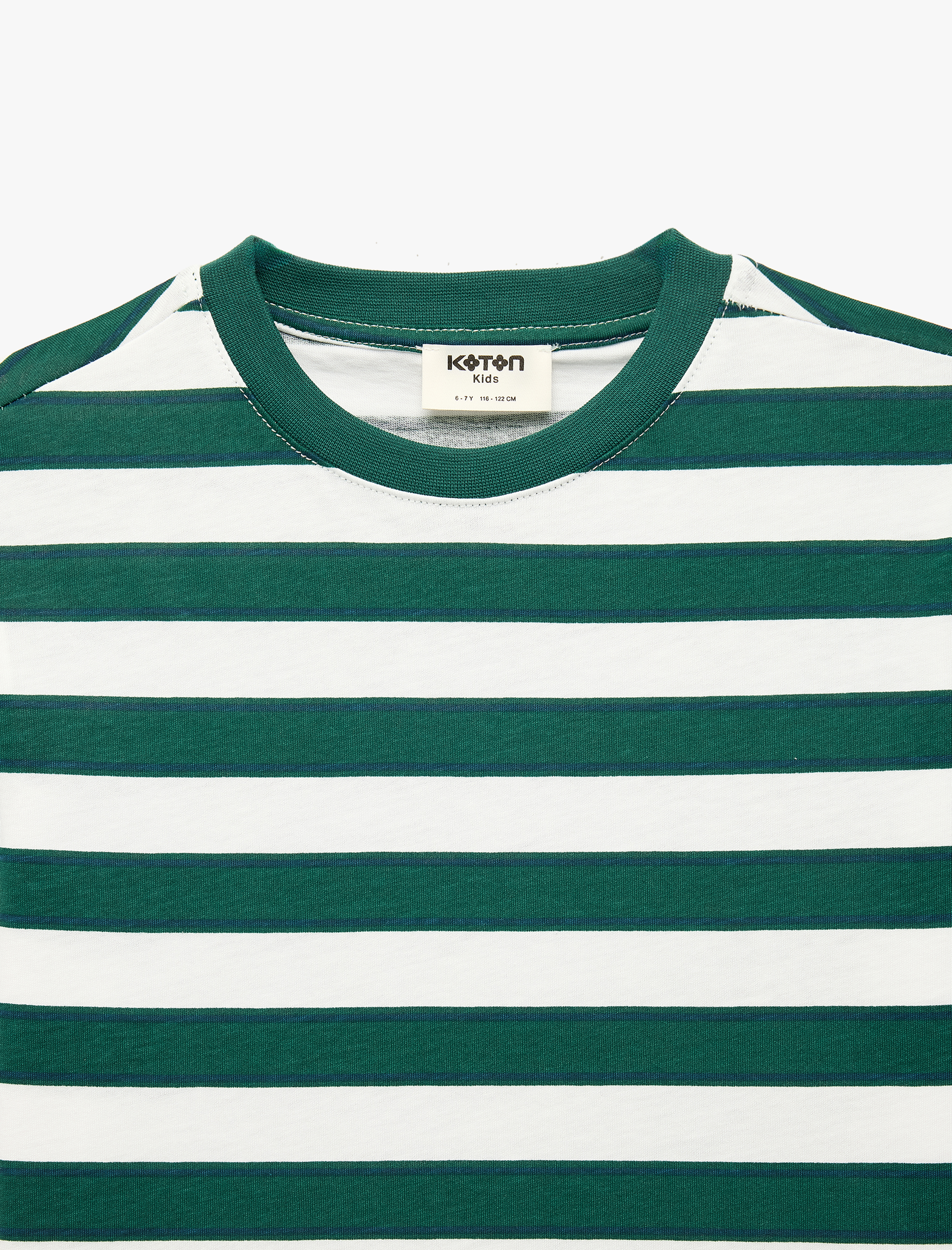  Erkek Çocuk Pamuklu Kısa Kollu Bisiklet Yaka Çizgili Tişört