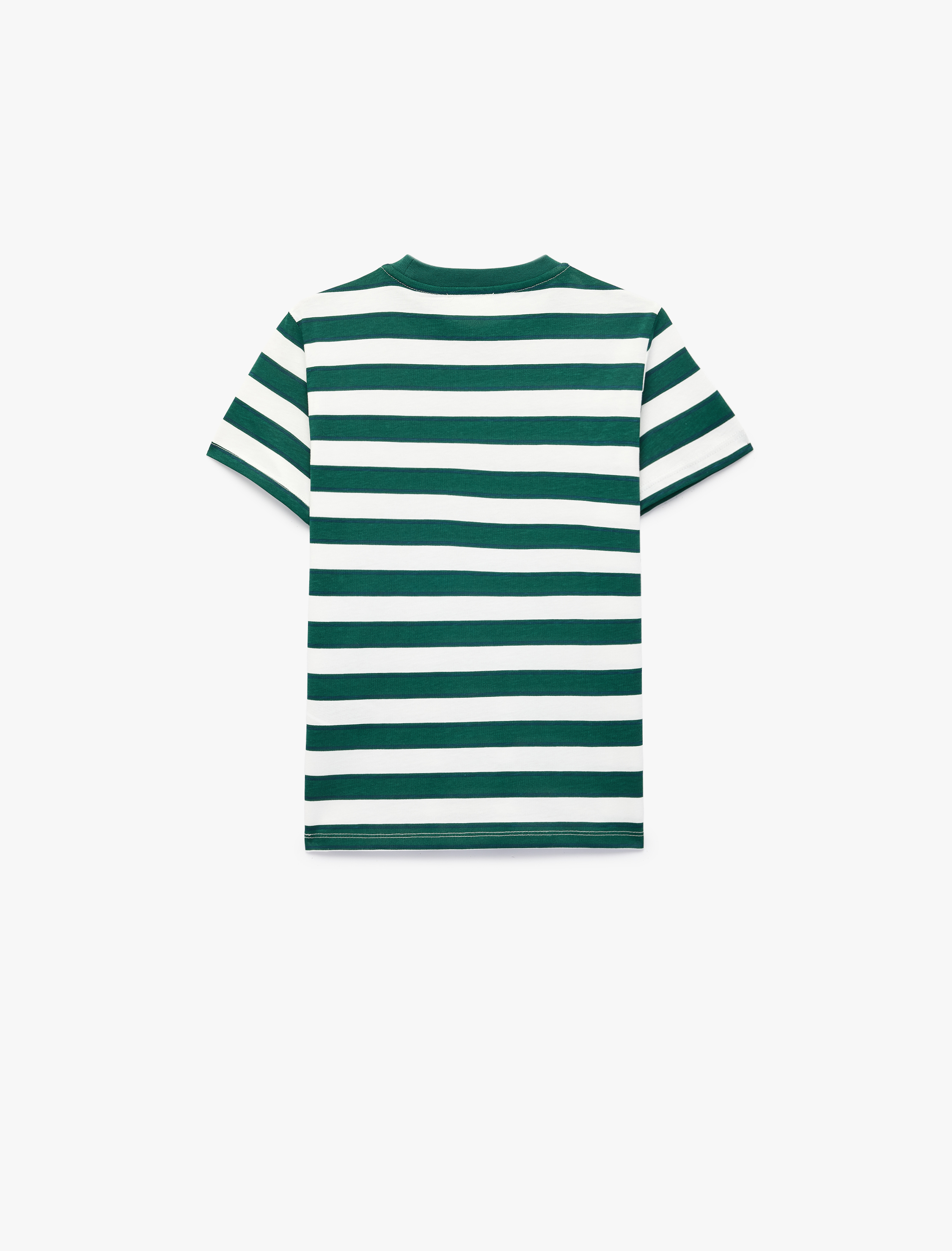  Erkek Çocuk Pamuklu Kısa Kollu Bisiklet Yaka Çizgili Tişört