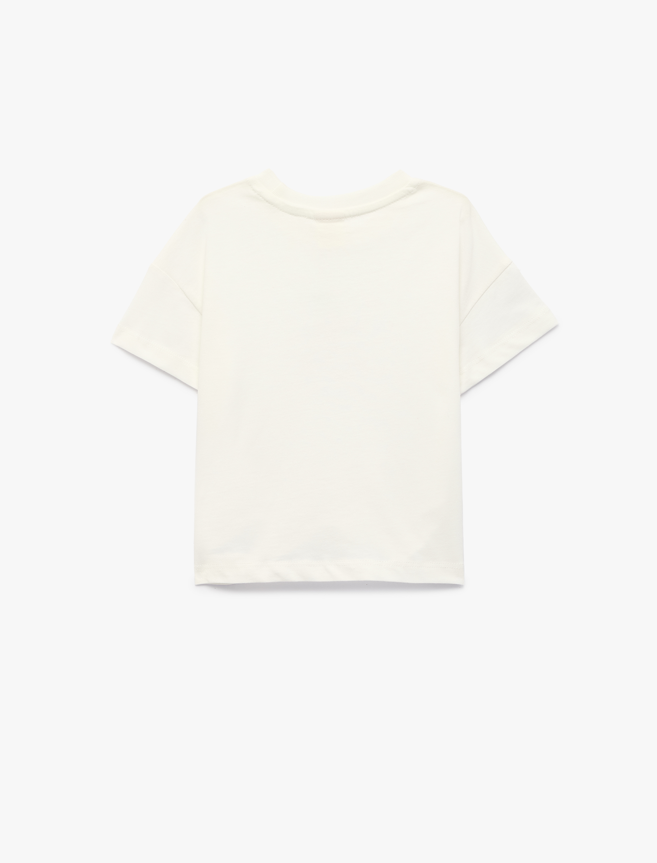  Kız Bebek Pamuklu Baskılı Bisiklet Yaka Kısa Kollu Tişört