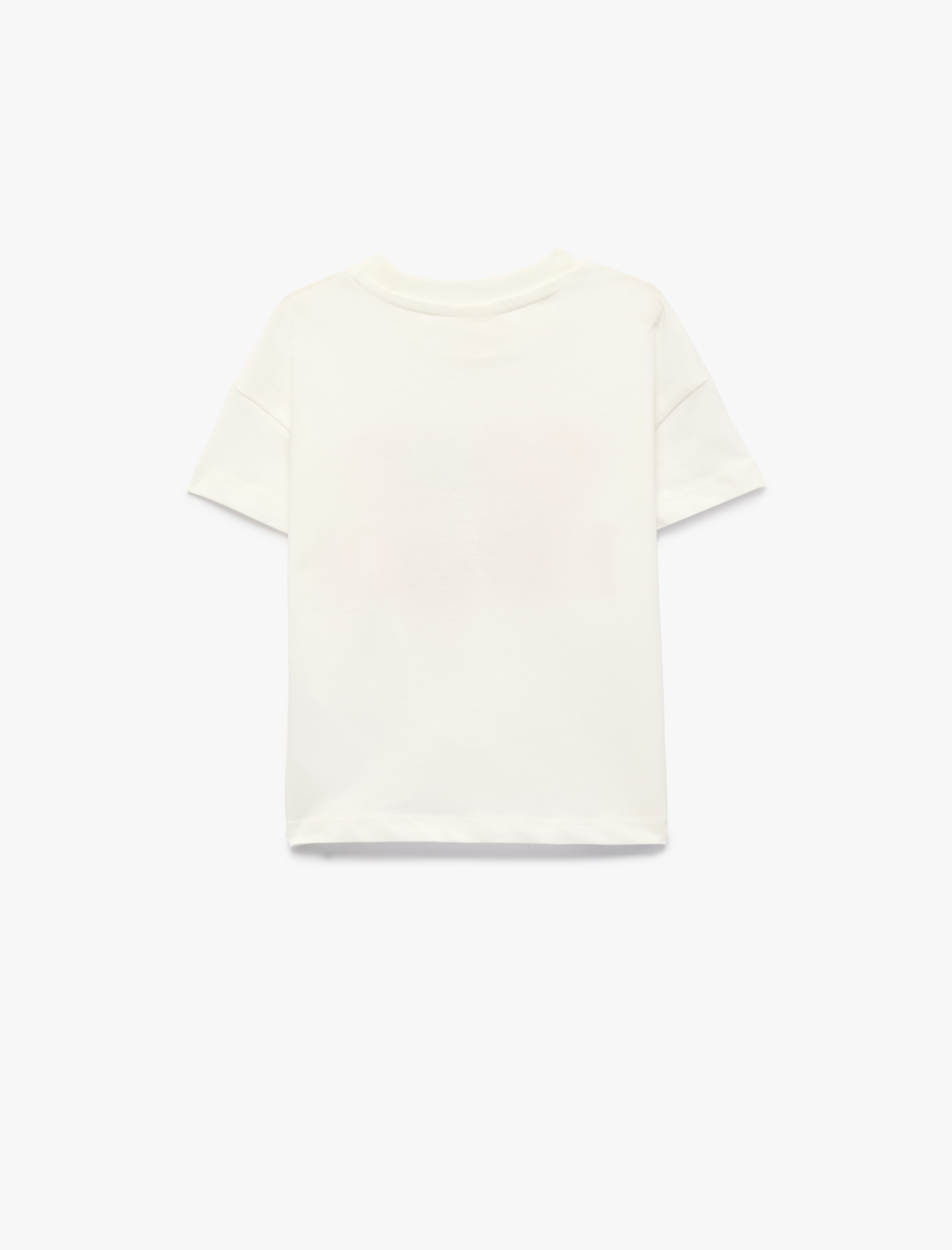  Kız Bebek Pamuklu Baskılı Bisiklet Yaka Kısa Kollu Tişört