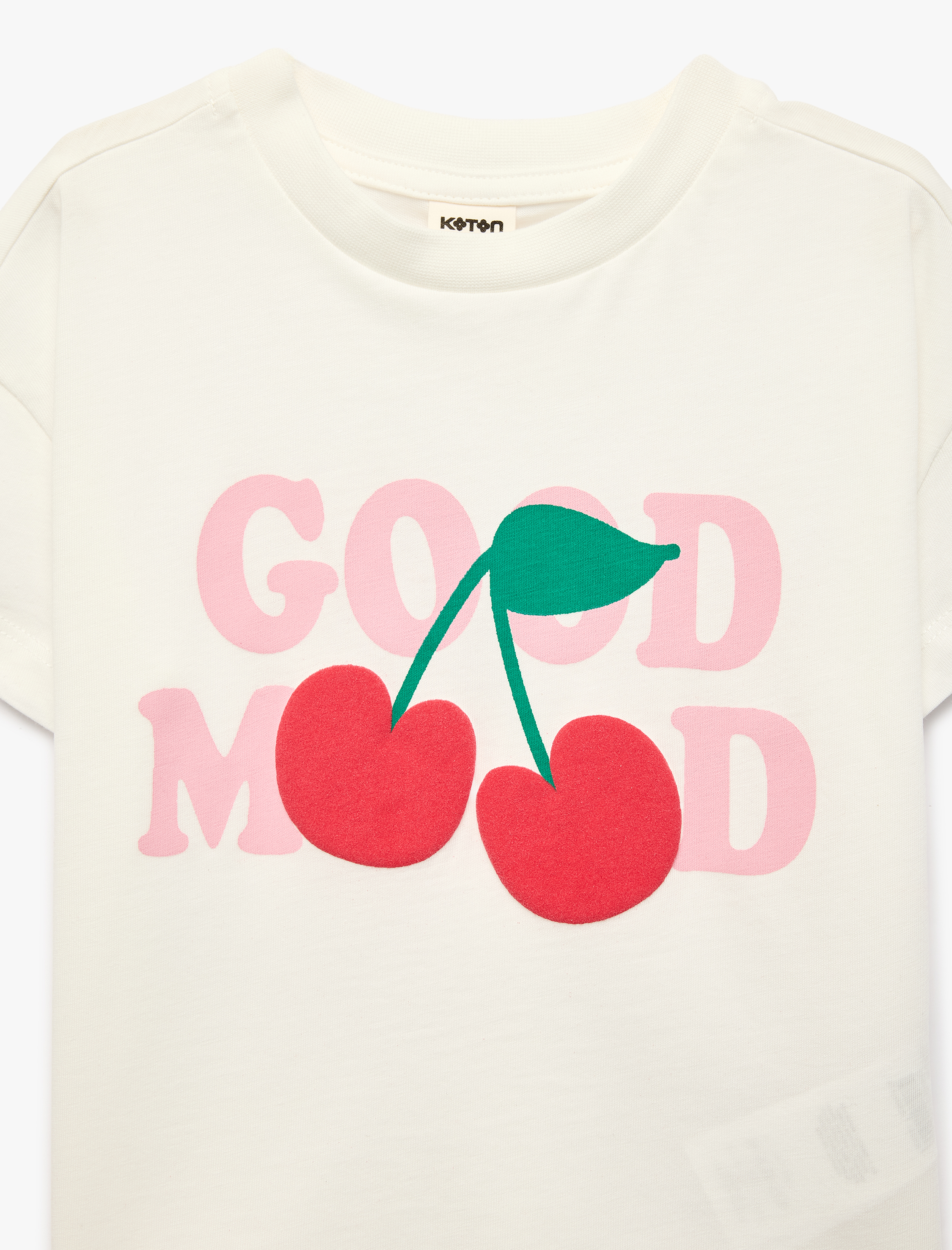  Kız Bebek Pamuklu Baskılı Bisiklet Yaka Kısa Kollu Tişört