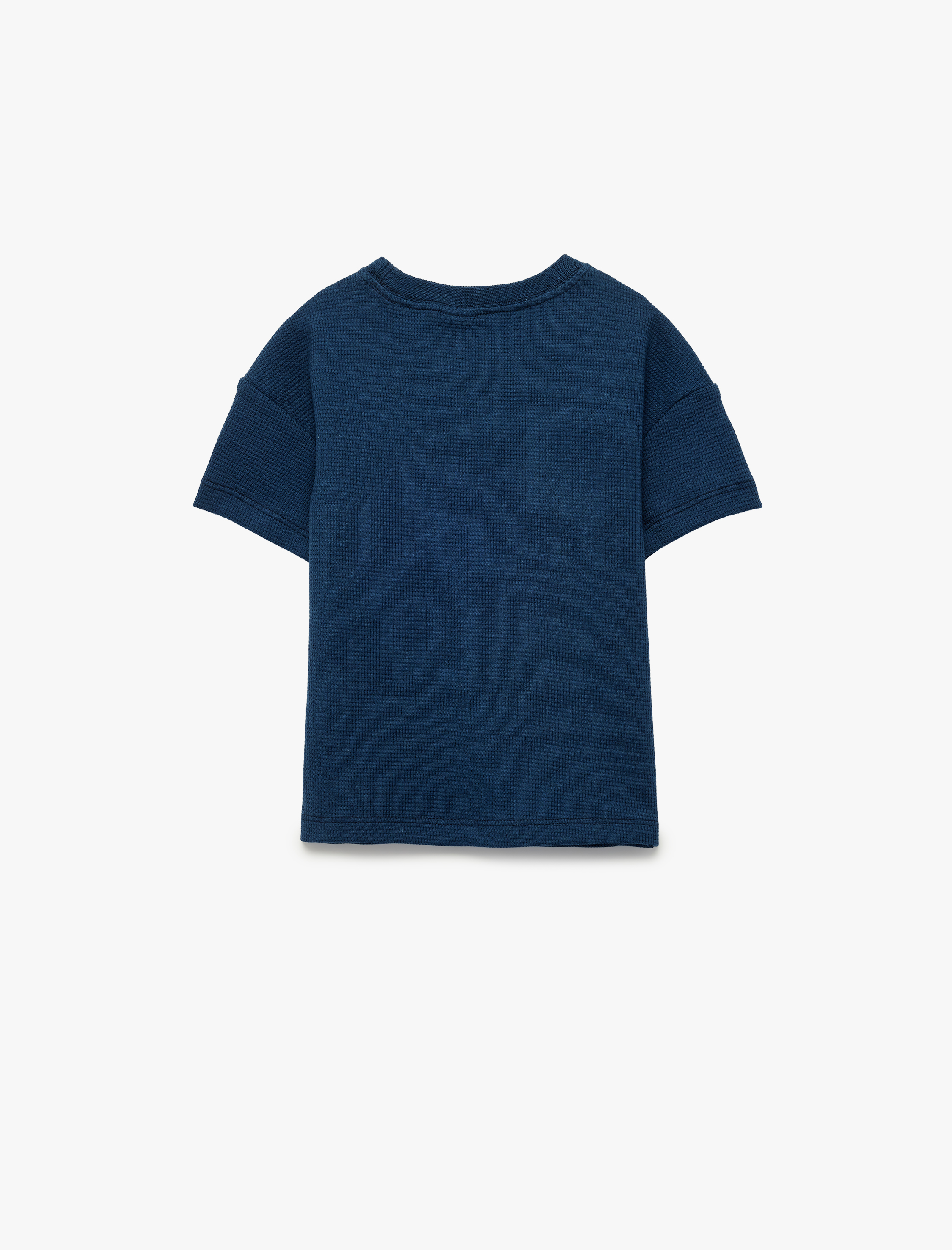  Erkek Bebek Kısa Kollu Bisiklet Yaka Baskılı Pamuklu Oversize Tişört